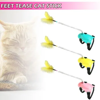 Komik Ayak Kedi Teaser Bahar Sopa Tel Chaser Değnek Oyuncak Güzel Tüy Oyuncaklar Kediler Sopa Bahar Aracı Pet Yavru Oyuncak Malzemeleri