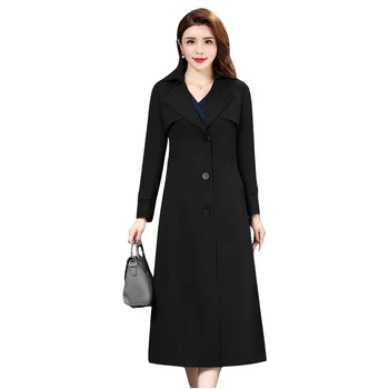 Popüler rüzgarlık kadın orta uzun 2020 ilkbahar ve sonbahar yeni Kore uzun diz high-end rahat vahşi moda ceket palto