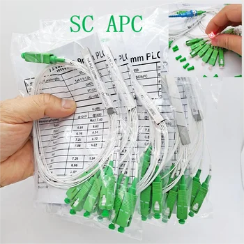 10 adet SC / APC 1X8 PLC Splitter 0.9 mm çelik boru 1m Fiber optik sıyırıcı FTTH Fiber Optik Konnektör 1 * 8 SC APC Ücretsiz Kargo