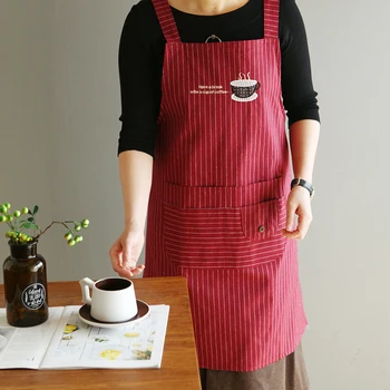 Japon Çizgili Önlük Ev Mutfak Pişirme Temizleme Bel Erkekler Kadınlar İçin Kalınlaşmış Çift Katmanlı Su Geçirmez Şef Tulum