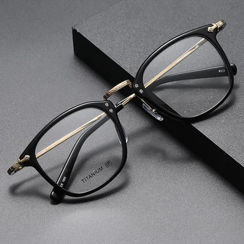 Eyeglow Yeni Geliş Yüksek Kalite Titanyum Kare Gözlük Erkekler ve Kadınlar 806 Vintage Çerçeveleri Reçete Gözlük Özelleştirebilirsiniz