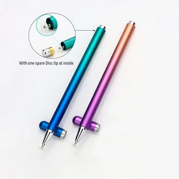 evrensel dokunmatik ekran kalemi, metal stylus kalem için ipad, 2 in1 dokunmatik kalem ile tablet için stylus ile manyetik kap degrade renk kalem