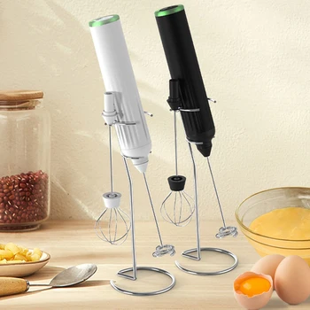 Mini süt köpürtücü El Elektrikli köpük makinesi USB Şarj Edilebilir Paslanmaz Çelik Yumurta Çırpıcı kahve içecek mikseri Blender Standı