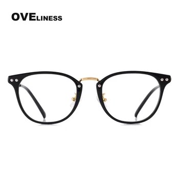 Moda Retro Yuvarlak Gözlük Çerçeve Kadın Erkek Optik gözlük çerçeveleri Miyopi Reçete gözlük Vintage gözlük Gözlük