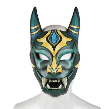 Anime Genshin Darbe Xiao Cosplay Maske Unisex Japon İblis Prajna Maskesi Cadılar Bayramı Aksesuarları Sahne