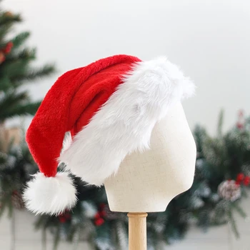 2022 Peluş Noel baba şapkaları Rahat Noel Şapka Yetişkin Çocuklar için Yeni Yıl Şenlikli Tatil Parti Malzemeleri noel şapkaları