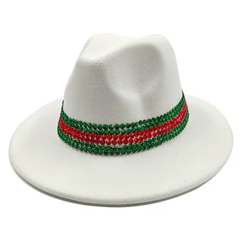 Sıcak Matkap Fedora kadın Şapkaları İlkbahar ve Sonbahar Zarif ve Lüks Panama Caz Kap Renkli Geniş fötr şapka Kadın 2022 Yeni