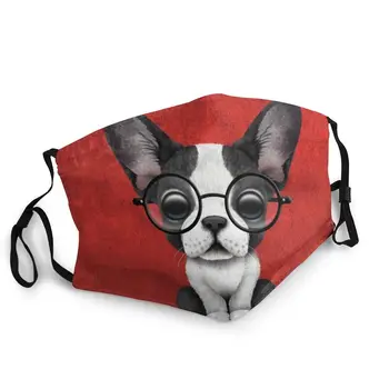 Sevimli Fransız Bulldog Köpek Gözlük Maskesi Anti Pus Yıkanabilir Pet Köpek Yüz Maskesi koruma kapağı Unisex Solunum Ağız Muffle