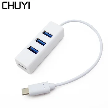 CHUYI USB-C 3.1 Tip C için 4 Port USB 3.0 HUB Adaptörü USB Splitter HUB Apple Macbook 12 İçin