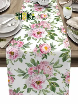 Vintage Desen Doku ebegümeci çiçek Masa Koşucu Modern Masa Örtüleri Ev Düğün Dekor yemek masası Koşucu mutfak dekoru