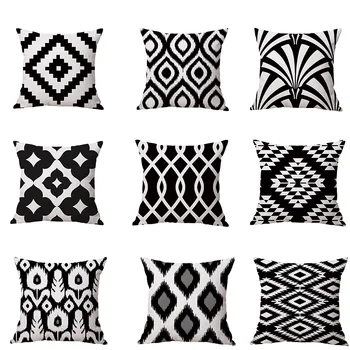Iskandinav Tarzı minder örtüsü Ev Dekor Geometrik yastıklar durumda Geometrik atmak yastıklar yastıkları siyah beyaz minder örtüsü