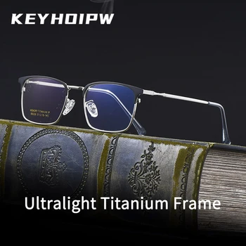 KEYHOIRW Vintage Büyük Hafif Miyop Gözlük Rahat Esnek Titanyum Optik Reçete Gözlük Çerçevesi erkek 88006