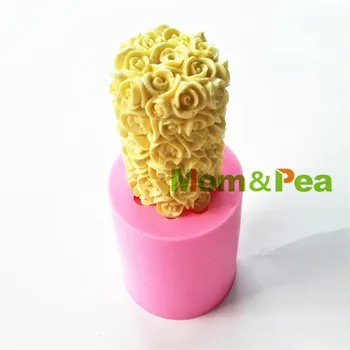 Mom & Bezelye 0777 Ücretsiz Kargo Gül Pillar Şekilli Silikon Sabun Kalıp Kek Dekorasyon Fondan Kek 3D Kalıp Gıda Sınıfı