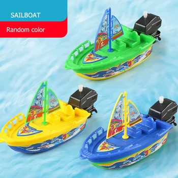 1 Adet Çocuklar sürat teknesi Gemi kurmalı oyuncak Banyo Oyuncakları Duş Oyuncakları Suda Yüzer Çocuklar Klasik Clockwork Oyuncaklar Çocuklar İçin Erkek Hediye