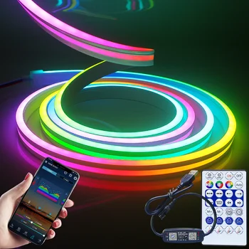 DC5V Bluetooth RGBIC LED Neon Şerit Kontrol Lambası Bant İle Çalışmak akıllı bluetooth denetleyicisi Ev Dinamik dekorasyon ışıklandırma