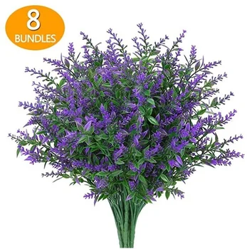 8 Buket Provence Lavanta yapay çiçekler Sahte Bitki İpek Çiçekler Yüksek Kaliteli Çiçek Ev Dekor için Tahıl Dekoratif