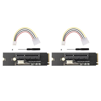 2 Adet NGFF M. 2 Pcı - E 4X Yükseltici Kart M2 Anahtar M Pcıe X4 LED Voltaj Göstergesi İle PCI Express 1X İla 16X Adaptör Kartı