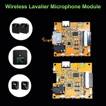 Kablosuz Yaka Mikrofonu Modülü 2.4 G Modülü 1 İle 1 Canlı Mikrofon Ve OLED Ekran PCBA Çözüm Modülü