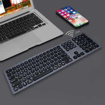 N0HC Bk9803 Bluetooth Uyumlu Klavye Tip-C Kablosuz Şarj Edilebilir 110 tuşlu Klavye macos akıllı telefon tablet