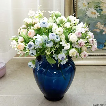 11 Kafaları Manolya yapay çiçekler Küçük DIY Çay Gül ipek çiçek Beyaz Gelin ev için buket Düğün Sahte Çiçek Dekorasyon