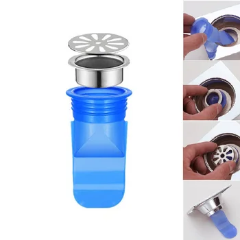Silikon Zemin Drenaj Çekirdek Deodorant Anti-taşma Drenaj Pürüzsüz Anti-dökülme Banyo Malzemeleri Saç Filtresi