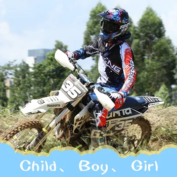 Motokros Forması ve Pantolon çocuk çocuk giyim büyük erkek kız çocuk motosikleti yarış kıyafeti dişli seti Nefes Sürme Dişli ATV