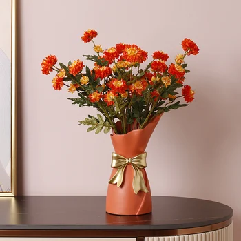 Yeni Yıl Ev İç Reçine Vazo Süsler Dekor Yapay Sahte Çiçekler Vazo Oturma Odası Düğün Parti Dekorasyon Hediye Nordic