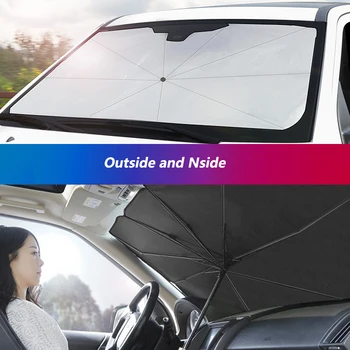 Yaz Evrensel araba şemsiyesi Gölge Tipi araba güneşliği Koruyucu Şemsiye Otomatik Ön Araba güneşliği s Ön Cam için