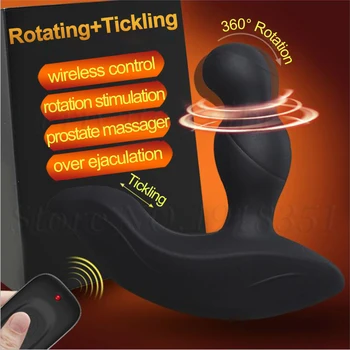 Kablosuz Kontrol Butt Plug Kafa 360 Derece Rotasyon Perineal Testis Gıdıklama Erkek prostat masaj aleti Anal Plug Anüs Stimülatörü