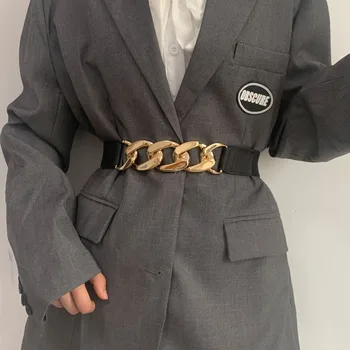 Kadın Retro Moda Altın Geniş bel kemeri Kot Ceket takım kıyafet Deri Lüks Yüksek Kaliteli Üst Tasarımcı Marka Kemerler Kadınlar için