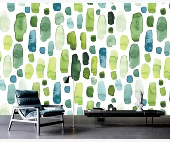 Özel büyük ölçekli duvar resimleri / duvar kağıtları / İskandinav moda yeşil bitkiler suluboya TV arka plan duvar