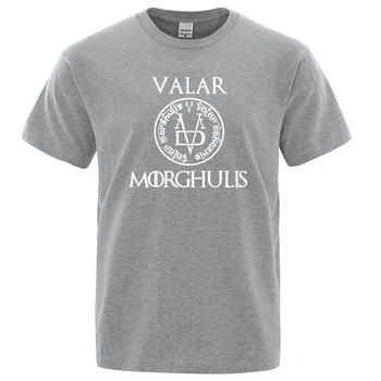 Yaz erkek tişört Bir Buz Şarkısı ve Yangın T Shirt Valar Morghulis Baskılı Gömlek Erkekler Casual Tee Üstleri Artı Boyutu Streetwear