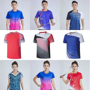 Hızlı kuru Badminton gömlek elbise, Erkek tenis Tshirt, Ping Pong gömlek kadın, Kitleri Ping Pong Kadın, masa tenisi formaları