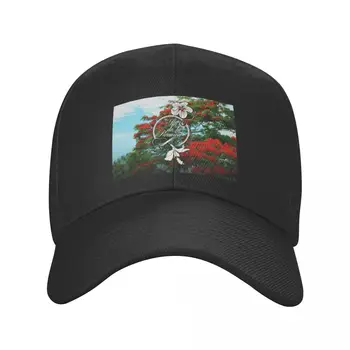 Özel 974 Reunion Ada Gösterişli Ebegümeci beyzbol şapkası Güneş Koruma Ayarlanabilir Çiçekler Baskı Baba Şapka Yaz Snapback Kapaklar