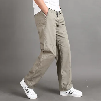 Yaz erkek Düz Renk Moda Rahat Pantolon Düz Harem pantolon Dantel Cepler Düz Renk Uzun Koreli erkek Pantolon