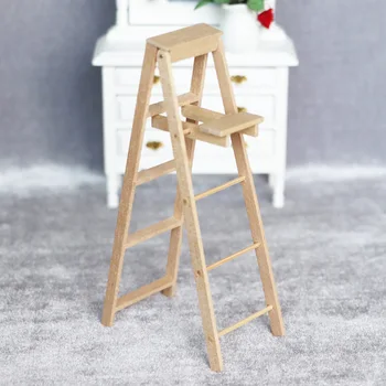 Mini Ahşap portatif merdiven Peri Mobilya Merdiven Bahçe Süs Merdiven DIY Zanaat Peri Bahçe Aksesuarı Dollhouse DIY