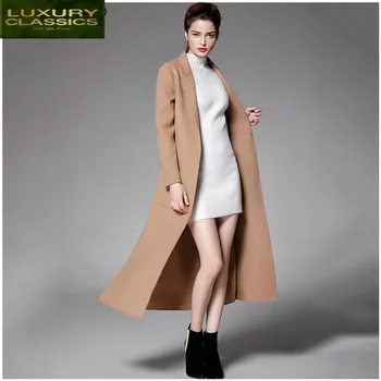 Ceketler Kadın Kış Moda Çift yüzlü kaşmir paltolar 2021 Ofis Bayanlar Zarif Uzun Yün Ceket İlkbahar-sonbahar LWL508