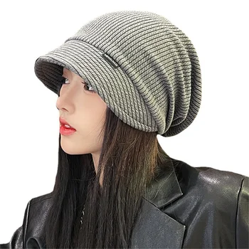 Kadın Giyim Yün Şapka Soğuk Şapka Sarılmış Kafa Şapka Örgü Kazık Kap Streetwear Hımbıl Hip Hop kulak koruyucu Ördek Dil burun