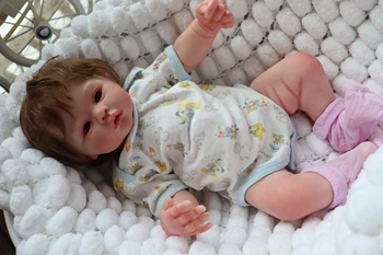 FBBD Sanatçı Yapımı 43cm Reborn Bebek Çayır El Köklü Saç Yumuşak Dokunuşlu Gerçekçi Bebe Reborn Sanat oyuncak bebekler Kızlar İçin