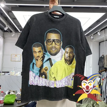 Kanye West T Shirt Erkek Kadın Yüksek Kaliteli Kanye West Baskı En Tees T-shirt harajuku