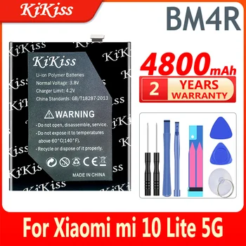 Xiao Mi BM4R Pil İçin Xiaomi Mi 10 Lite 10Lite 5G Mi10 Lite Mi10Lite BM4R Yedek Telefon Pil 4800mAh + Ücretsiz Araçlar