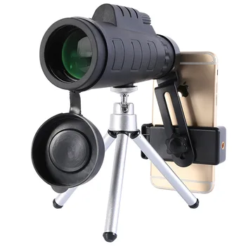 Ücretsiz kargo 50X60 Zoom Teleskop Kapsamı Akıllı Telefon Kamera Kamp Yürüyüş Balıkçılık Pusula ile Klip Tripod