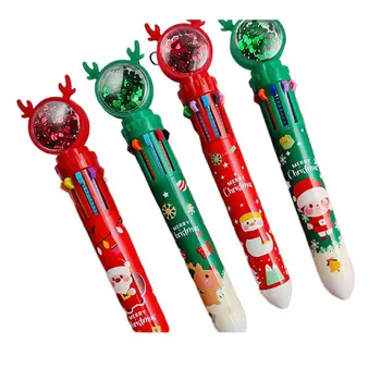 1 adet ev dekor Noel çocuk Elk Merry Christmas Kırtasiye on renk kalem Noel tükenmez kalem Noel Baba
