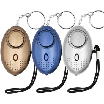 Güvenli Ses kişisel Alarm, 3 Adet 130DB kişisel güvenlik alarmlı anahtarlık LED ışıkları ile, acil güvenlik alarmı kadınlar için