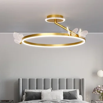 Iskandinav Kelebek LED Avize Yemek Odası Yatak Odası Salonu Asılı aydınlatma armatürleri Altın Çatı Romantik Dekorasyon Süspansiyon