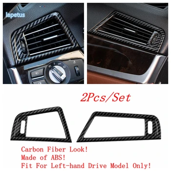 Dashboard Yan Klima AC çıkışı Havalandırma Dekorasyon krom çerçeve Trim İçin BMW 5 Serisi F10 F18 2011-2017 ABS Karbon Fiber