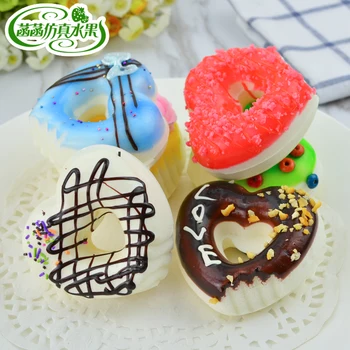 Yapay kek kalp çörek gıda modeli fotoğraf sahne mutfak dolabı tatlı dekorasyon kupa-up