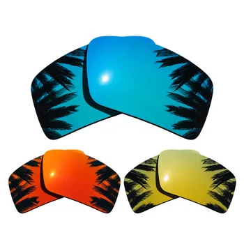 (Mavi + Turuncu Kırmızı + 24K Altın Aynalı Kaplama) 3-Pairs için Polarize Yedek Lensler Eyepatch 2 100 % UVA ve UVB Koruma