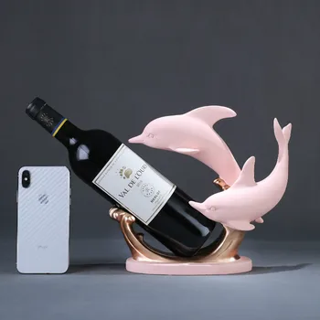 Iskandinav Yaratıcı Yunus şarap şişesi Tutucular Oturma Odası Dekoratif Dolap Kırmızı Şarap Ekran Depolama Rafları Dekorasyon Maison