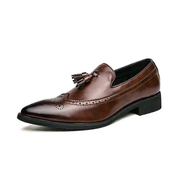 DAFENP Moda Erkekler Parti Resmi Ayakkabı erkek deri ayakkabı Şık Elbise Ayakkabı Adam Püskül Rahat erkek resmi ayakkabı 38-48